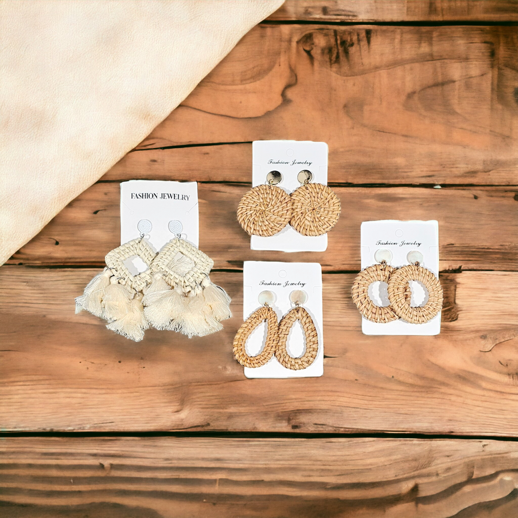 Rattan Earrings (Assorted)