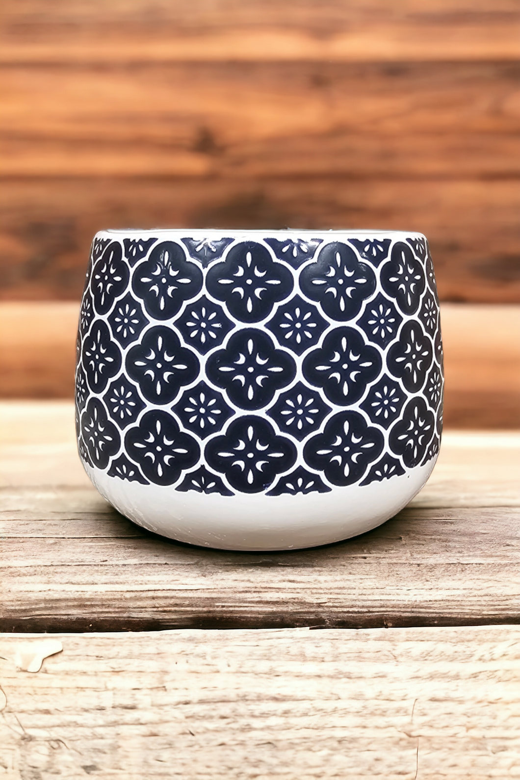 Navy and White Planter