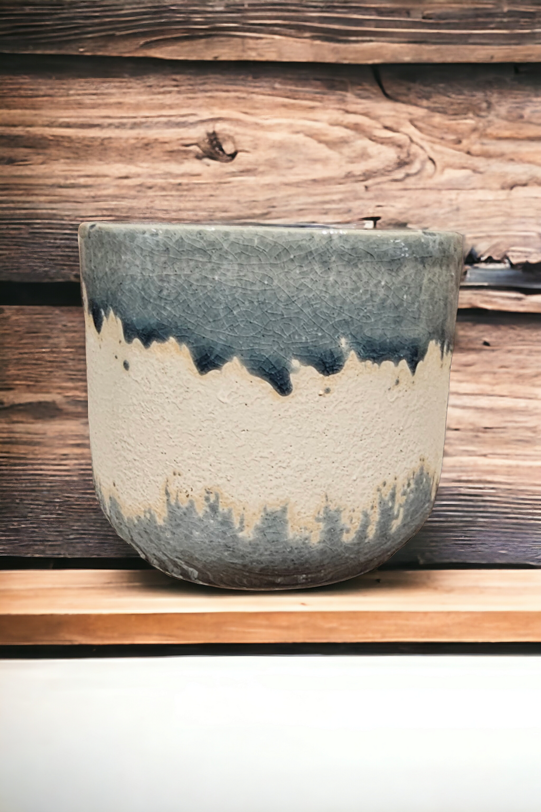 Blue and Cream Planter