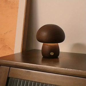 Walnut Mushroom LED Dimmable Lamp - 4.13" - assorted styles