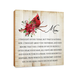 Cardinal Memorial Remembrance Shelf Sitter: Mom
