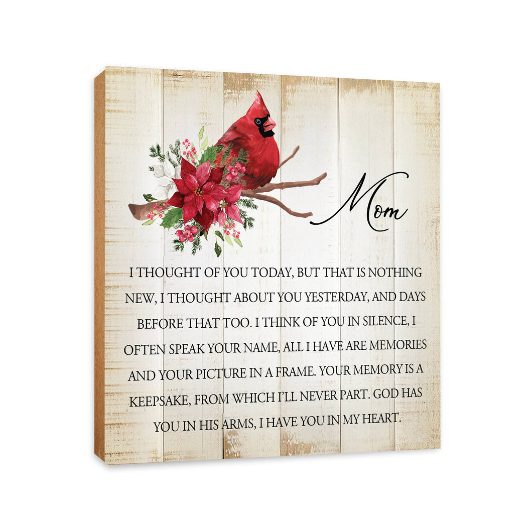 Cardinal Memorial Remembrance Shelf Sitter: Mom