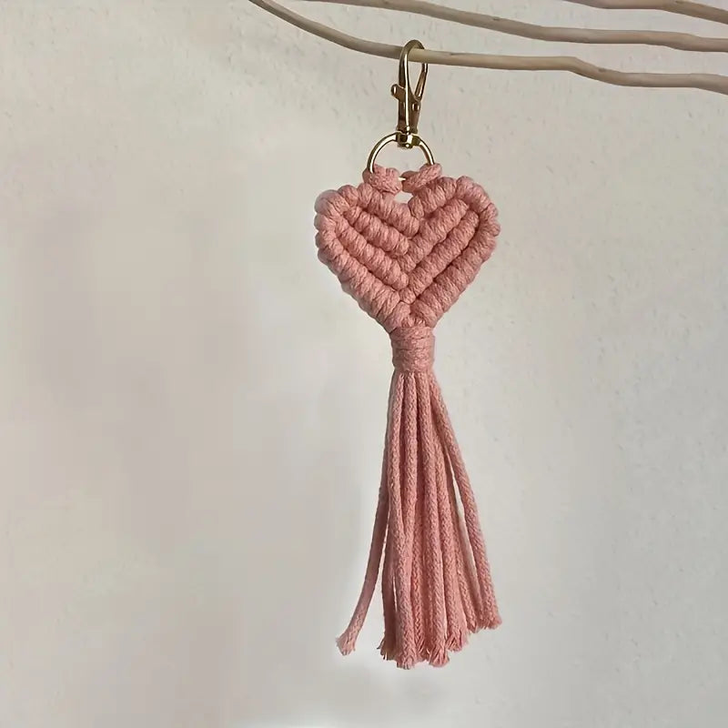 Heart Macrame Keychain