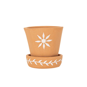 Floret Terracotta Planter w/Saucer