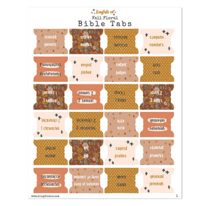Fall Floral Bible Tabs