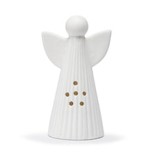 Load image into Gallery viewer, White LED Ceramic Large Angel Figure - 4x7in
