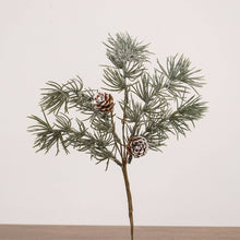 Load image into Gallery viewer, Iced Weeping Pine Pick, 14.5&quot;
