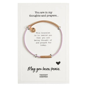 Thought Keeper Bracelet - Lavendar/Gold: Wipe Clean with Damp Cloth / Leather/Metal with Magnetic Closure / 7.5" L
