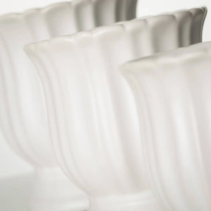 MATTE WHITE SCALLOPED PLANTER - LARGE