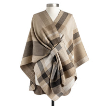 Load image into Gallery viewer, Plaid Reversible Camel Wrap - 46x70in
