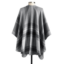 Load image into Gallery viewer, Plaid Reversible Charcoal Wrap - 46x70in
