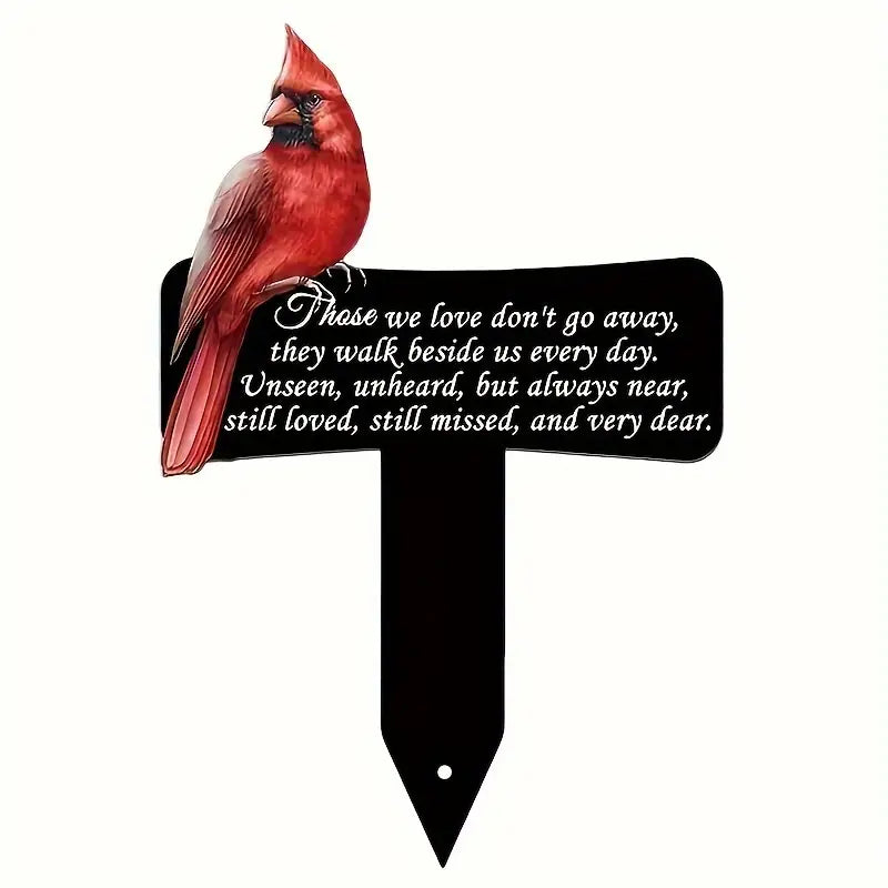 Red Cardinal Tribute Garden Stake