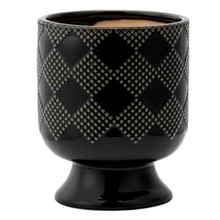 Load image into Gallery viewer, Black Check Pedestal Planter

