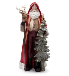 20" SANTA W/DEER STAFF & TREE