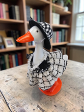 Load image into Gallery viewer, Desk Goose Outfit - Dress w/ Pearls &amp; Hat or bow
