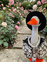 Load image into Gallery viewer, Desk Goose Outfit - Dress w/ Pearls &amp; Hat or bow
