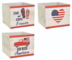 PATRIOTIC WOOD BOX - 5"