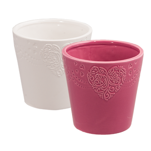 Pink or White Filigree Planter