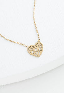Ling Gold Heart Pendant Necklace