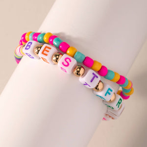 Kids Words Beaded Bracelet Set