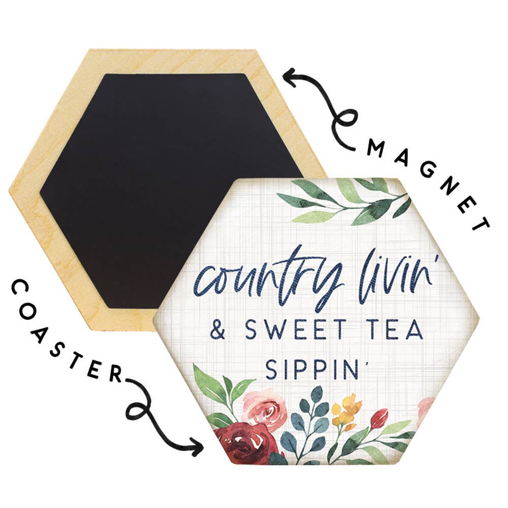 Country Livin' Floral  - Honeycomb Coasters