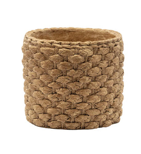Large Tan Basket Weave Planter