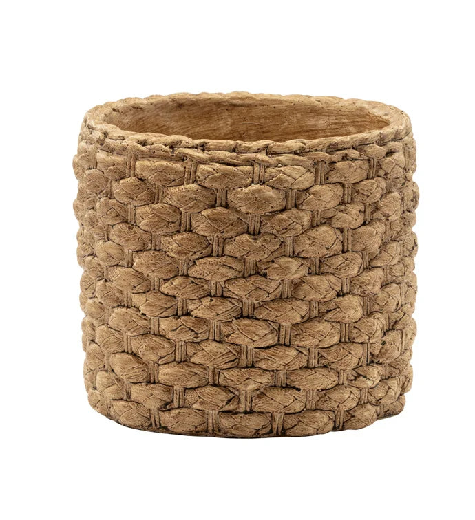 Large Tan Basket Weave Planter