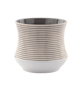 Gray/White Striped Planter