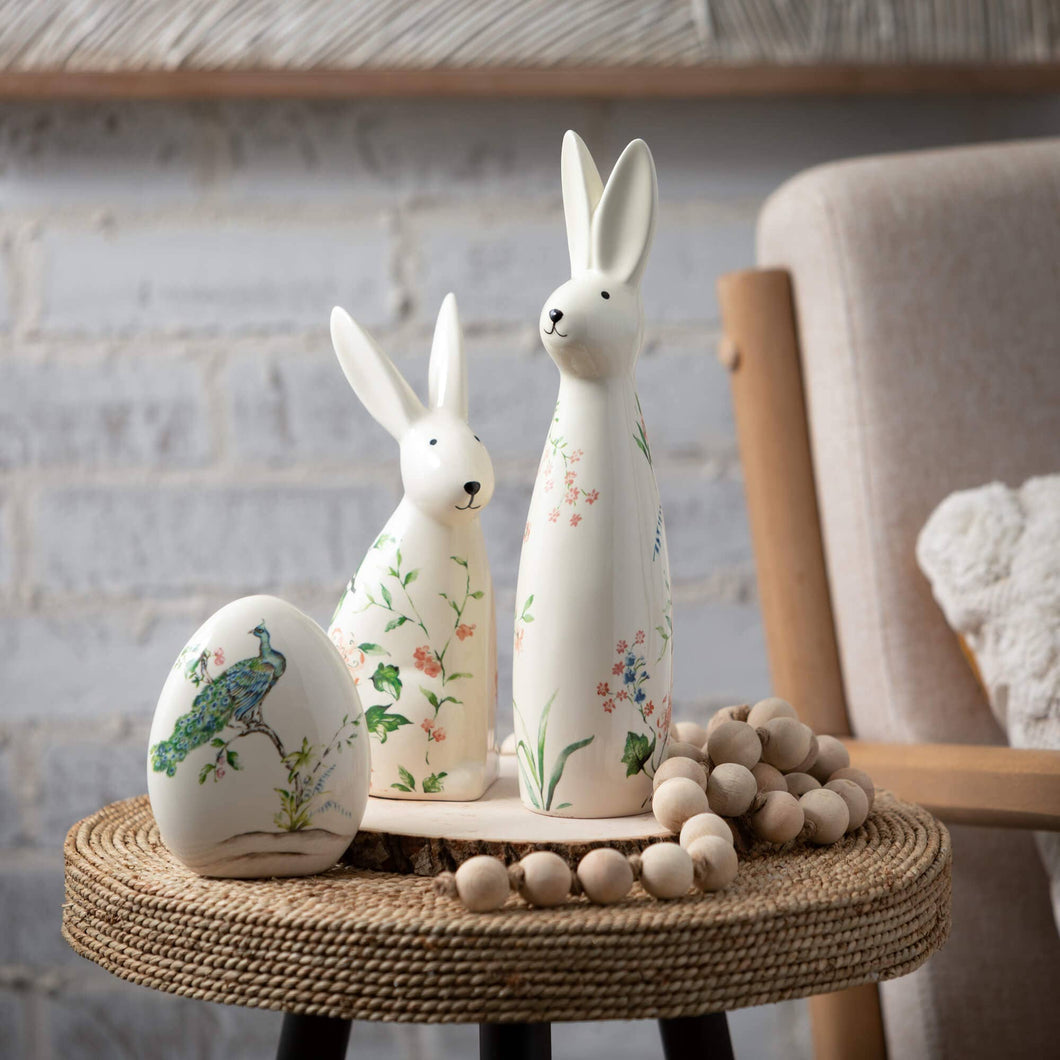 FLORAL BUNNY FIGURINE - 2 styles