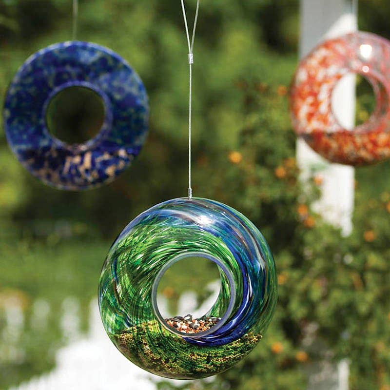 Swirl Glass circle feeder