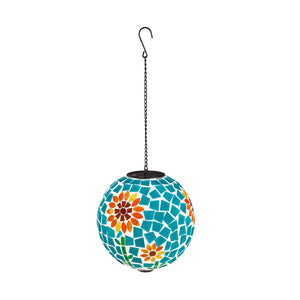 8" Sunflower Solar Hanging  Gazing Ball