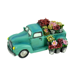 3” Vintage Turquise Truck with Flowers