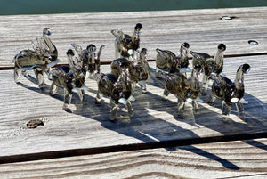 Glass Elephant Miniature Sitter Collectible