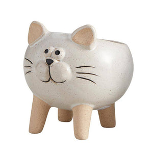 White Cat Planter