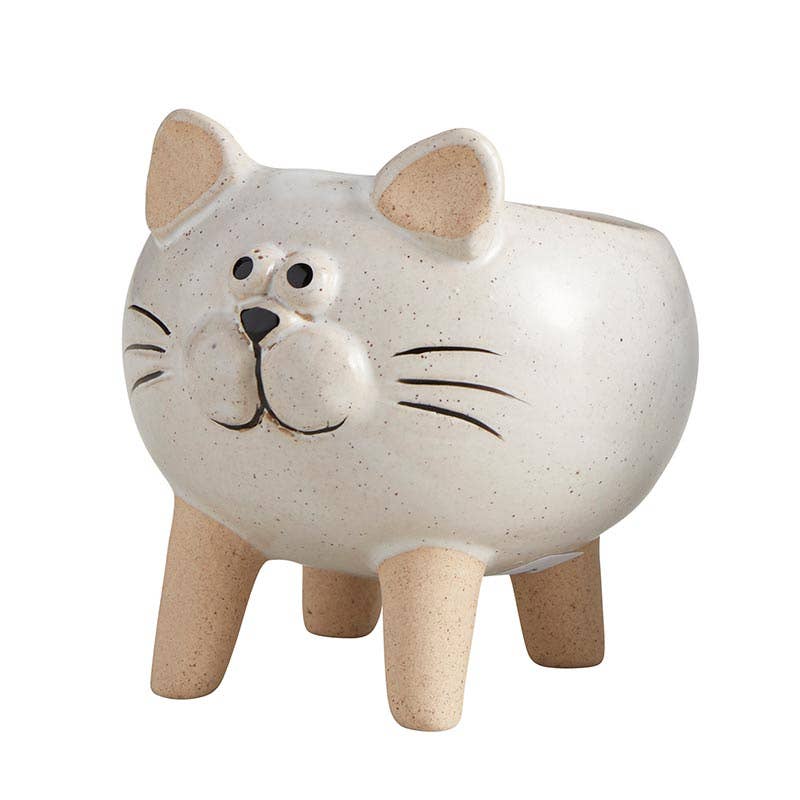 White Cat Planter