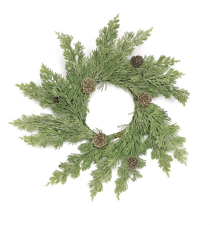 Washed Cedar Wreath With Cone, & Berry, 3