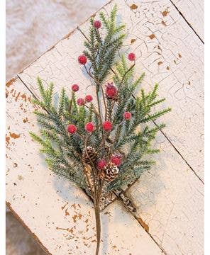 Mountain Pine with Berries Spray 18 Inch
