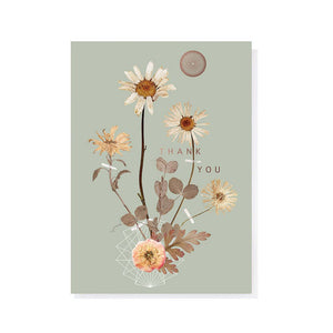 Greeting Card "Sepia Daisy" Thank You