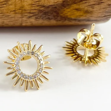Load image into Gallery viewer, 18K Gold Plated Sunshine Stud Earrings
