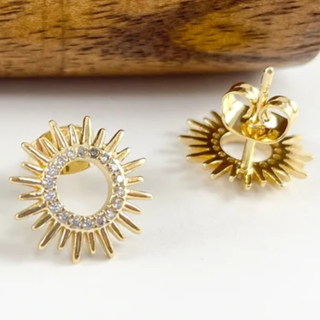 18K Gold Plated Sunshine Stud Earrings