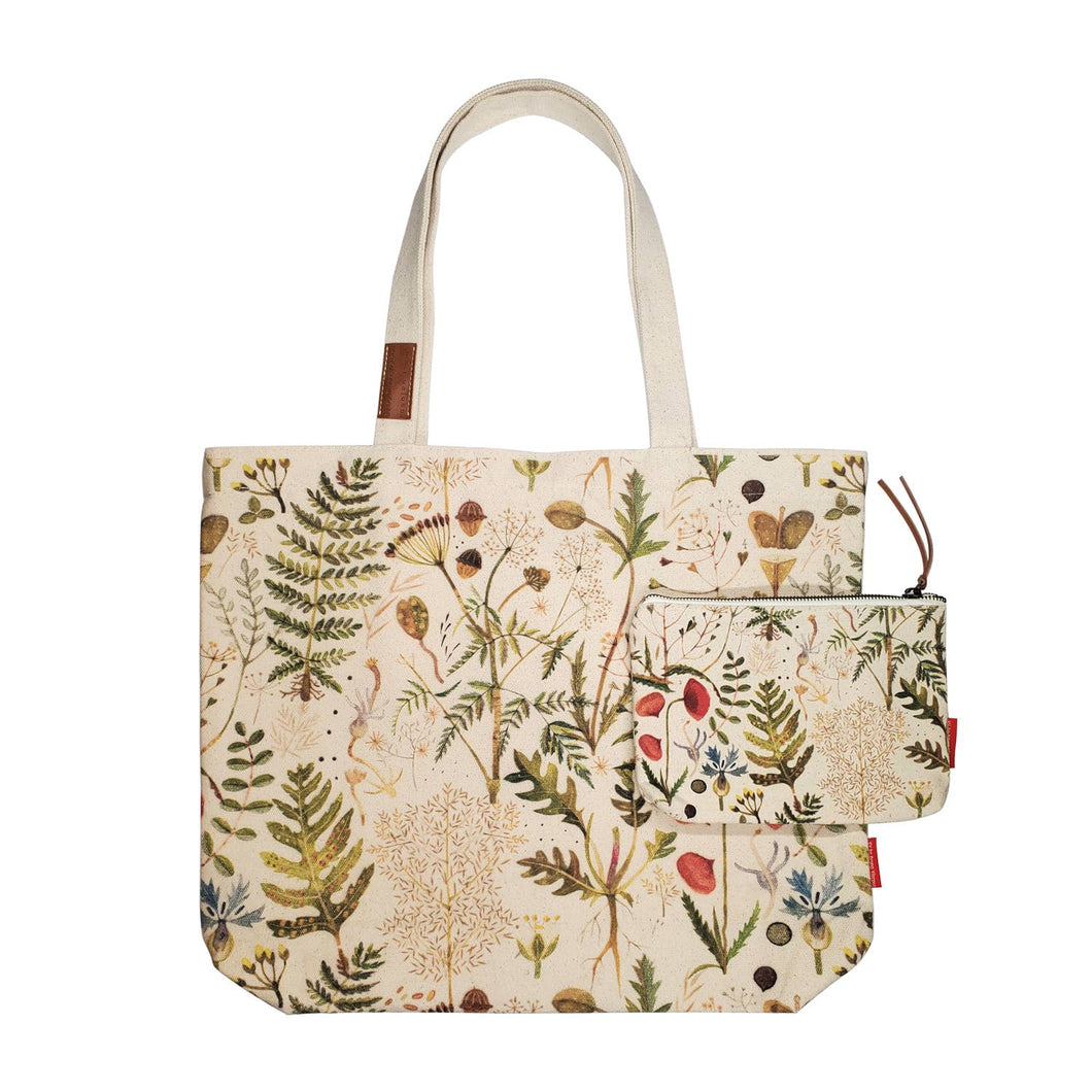 Tote Bag Canvas  - Greens and Flowers