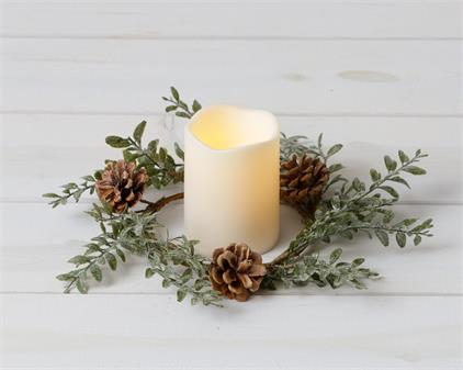Candle Ring Frosted Boxwood