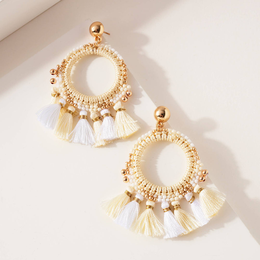 Tassel Beaded Dangling Earrings