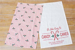 Candy Cane Tea Towels, Pack of 2
