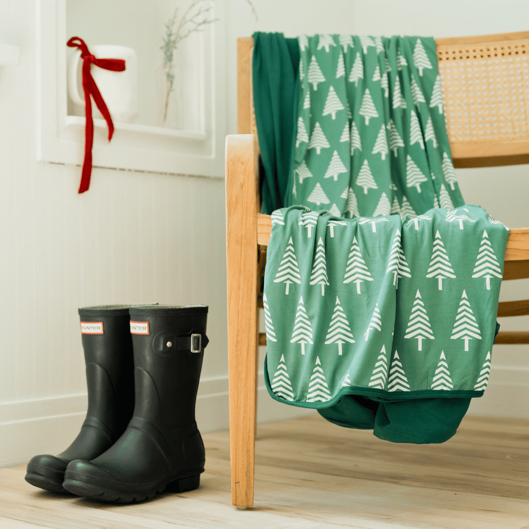 Pipermoon Christmas Tree Blanket Adult Stretch Swaddle Throw, Green