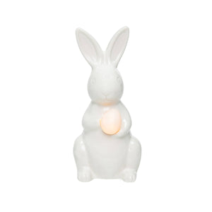 Easter LED White Ceramic Bunny Rabbit Decorative Figurine