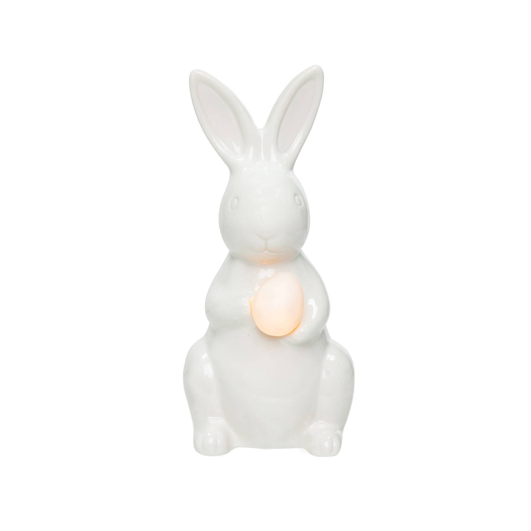 Easter LED White Ceramic Bunny Rabbit Decorative Figurine