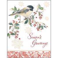 Christmas card - chickadee/winterberry
