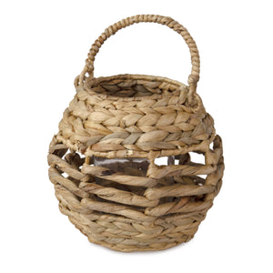 Candle Holder Lantern With Handle (Natural) Round