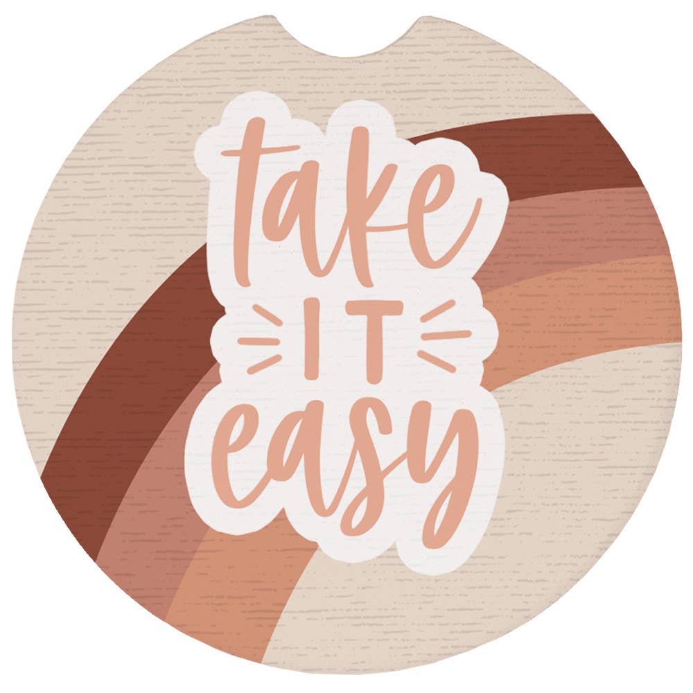 Take It Easy Stripes - Car Coasters